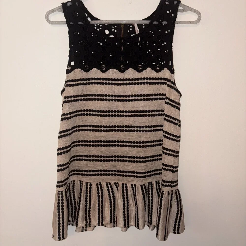 Free People Molly’s Retro Eyelet Peplum Tank Women’s XS No signs of wear